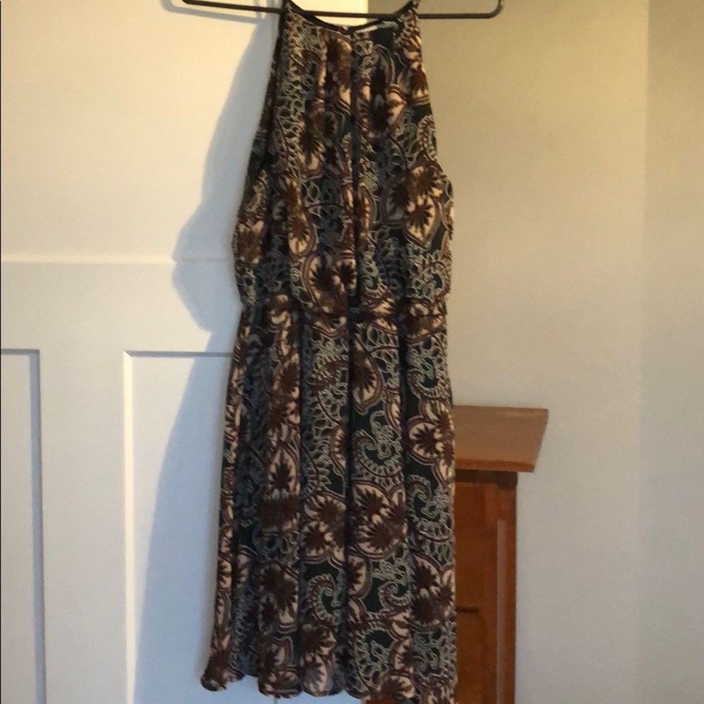 Flowy green and maroon dress